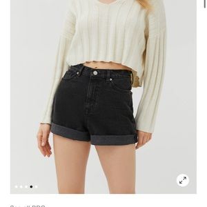 Urban Outfitters HighWaisted Mom Short Black Denim